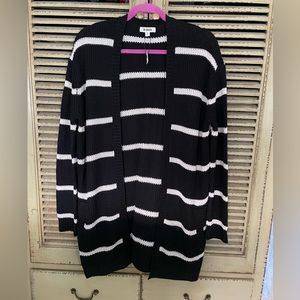 BB Dakota striped open front cardigan
